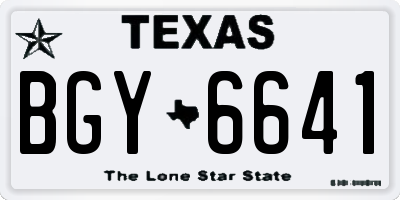 TX license plate BGY6641