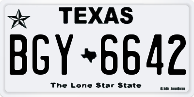 TX license plate BGY6642