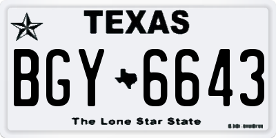 TX license plate BGY6643