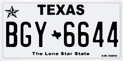 TX license plate BGY6644