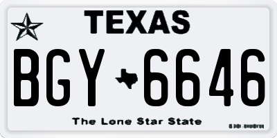 TX license plate BGY6646