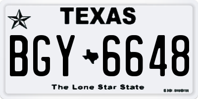 TX license plate BGY6648