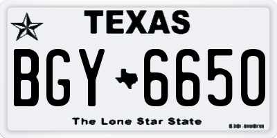 TX license plate BGY6650