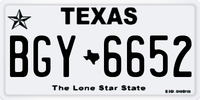 TX license plate BGY6652