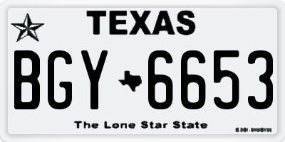 TX license plate BGY6653