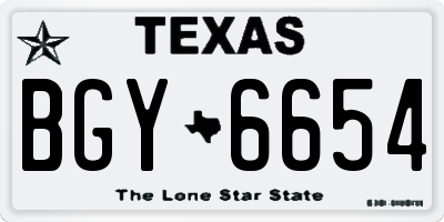 TX license plate BGY6654
