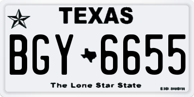 TX license plate BGY6655
