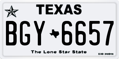 TX license plate BGY6657