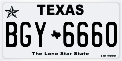 TX license plate BGY6660
