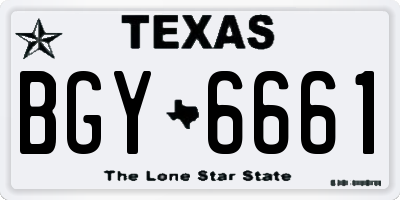 TX license plate BGY6661