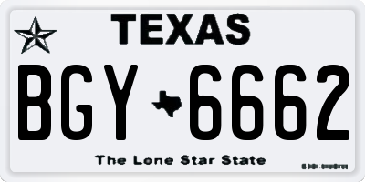 TX license plate BGY6662