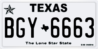 TX license plate BGY6663
