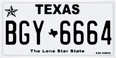 TX license plate BGY6664