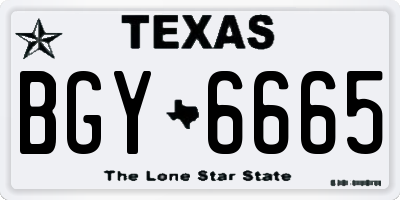 TX license plate BGY6665