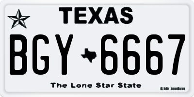 TX license plate BGY6667
