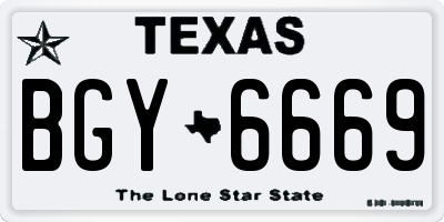 TX license plate BGY6669
