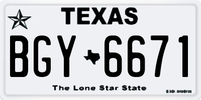 TX license plate BGY6671