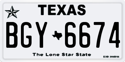 TX license plate BGY6674