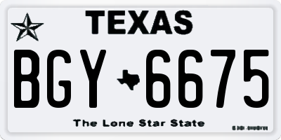 TX license plate BGY6675