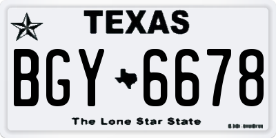 TX license plate BGY6678