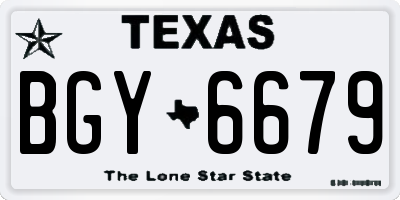 TX license plate BGY6679