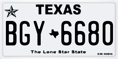 TX license plate BGY6680
