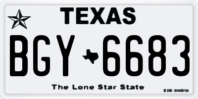 TX license plate BGY6683