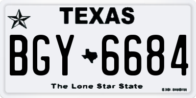 TX license plate BGY6684