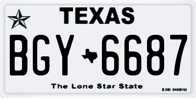 TX license plate BGY6687