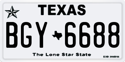 TX license plate BGY6688