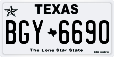 TX license plate BGY6690