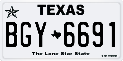 TX license plate BGY6691