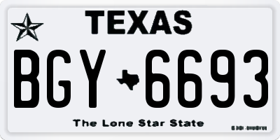 TX license plate BGY6693