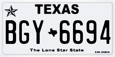 TX license plate BGY6694