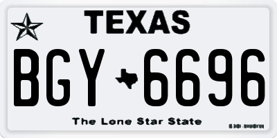 TX license plate BGY6696