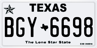 TX license plate BGY6698