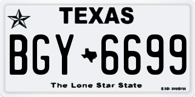 TX license plate BGY6699