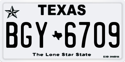 TX license plate BGY6709