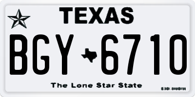TX license plate BGY6710