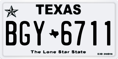 TX license plate BGY6711