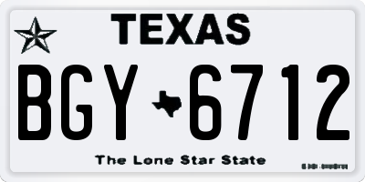 TX license plate BGY6712