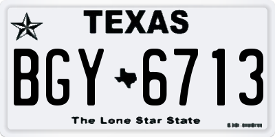 TX license plate BGY6713
