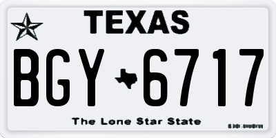 TX license plate BGY6717