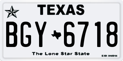 TX license plate BGY6718