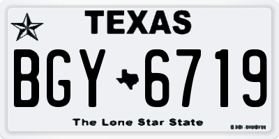 TX license plate BGY6719