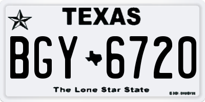 TX license plate BGY6720