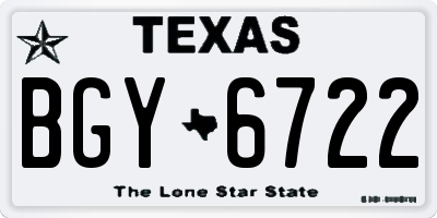 TX license plate BGY6722