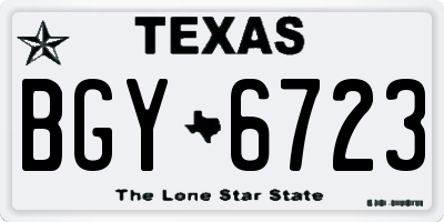 TX license plate BGY6723