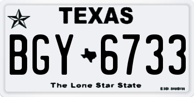 TX license plate BGY6733
