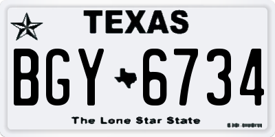 TX license plate BGY6734